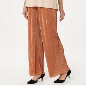 Petite Solid Accordion Pleat Palazzo Pants 884